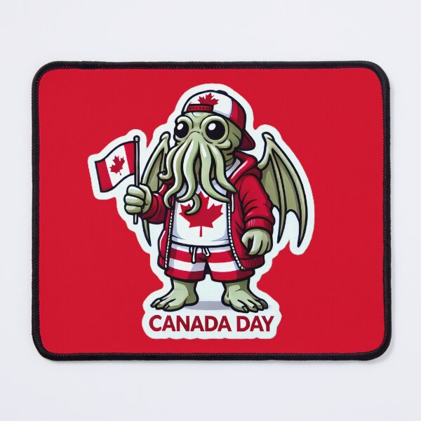 Item preview, Cute Cthulhu Canada Day Maple Leaf Sticker Design designed and sold by PinUpPizzazz.