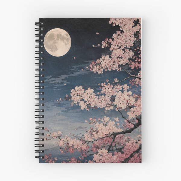 Item preview, Cherry Blossom Under the Moon – Japanese Ukiyo-e Sakura Night Art designed and sold by vekotpu.