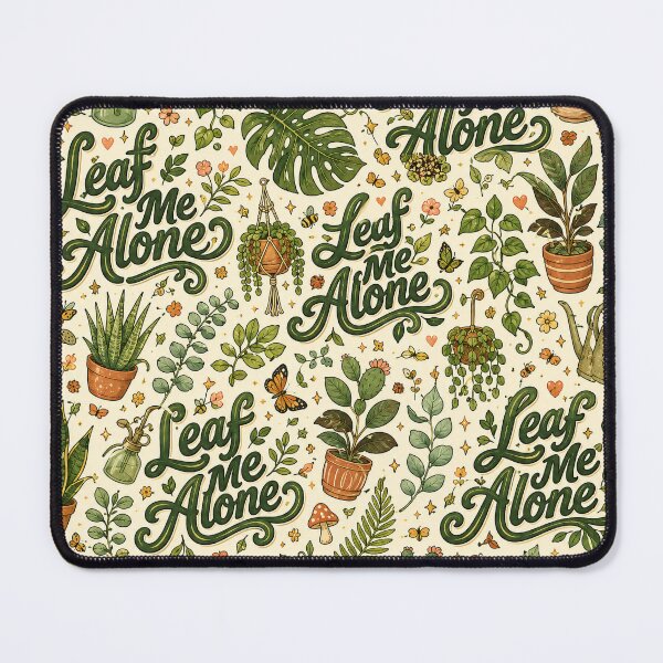 Item preview, Funny Plant Pun Seamless Pattern – Retro 70s Cottagecore Foliage designed and sold by OpenDreamArts.