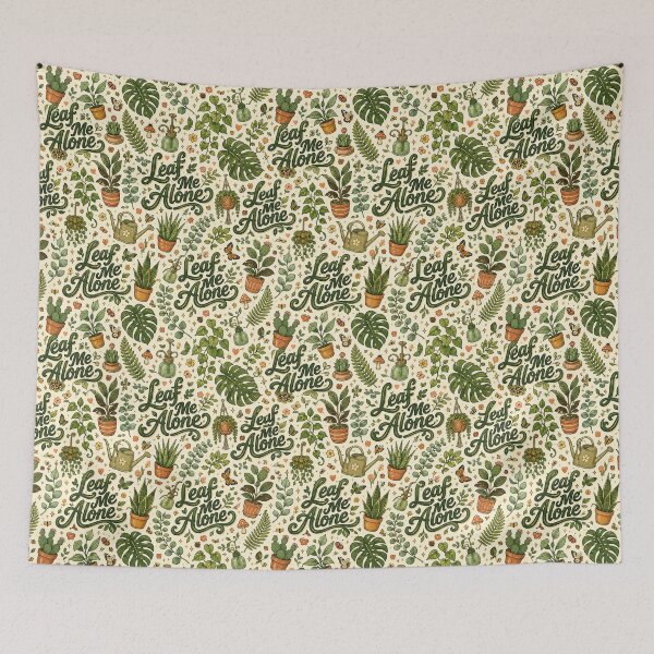 Item preview, Funny Plant Pun Seamless Pattern – Retro 70s Cottagecore Foliage designed and sold by OpenDreamArts.