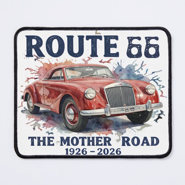 Item preview, Route 66 Centennial Vintage Car 1926–2026 | The Mother Road Classic Retro Americana Design designed and sold by DigiArt8Design.