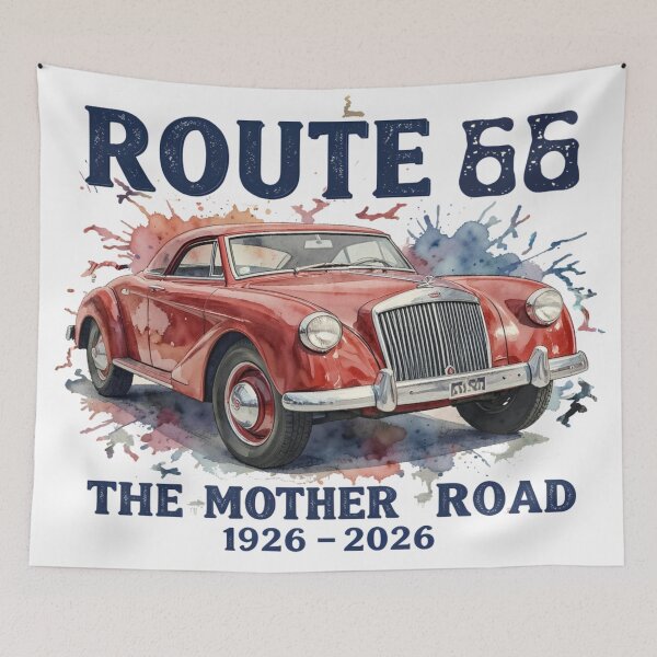 Item preview, Route 66 Centennial Vintage Car 1926–2026 | The Mother Road Classic Retro Americana Design designed and sold by DigiArt8Design.