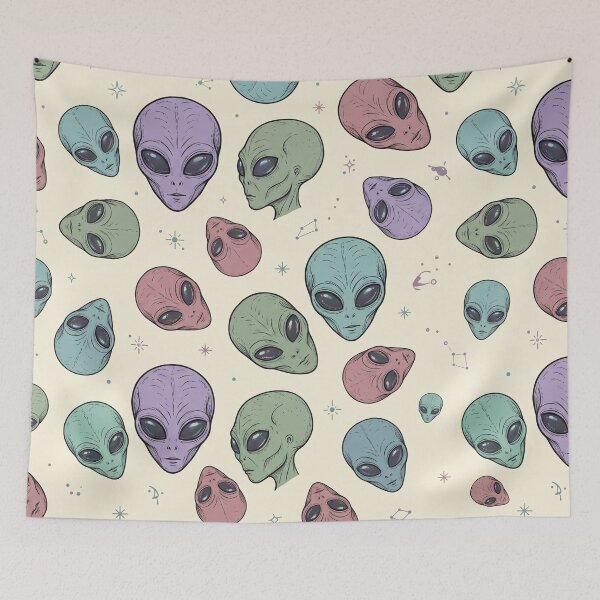 Item preview, Alien Visage - Seamless Pattern. designed and sold by krazzyremo.