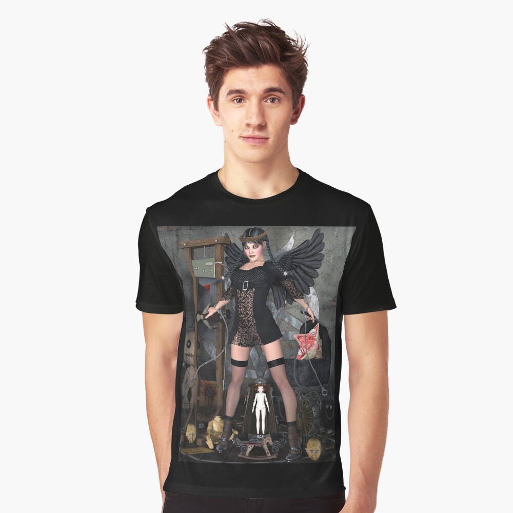Wednesday Addams Fallen Witch Angel Graphic T-Shirt