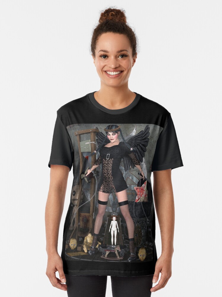 Alternate view of Wednesday Addams Fallen Witch Angel Graphic T-Shirt