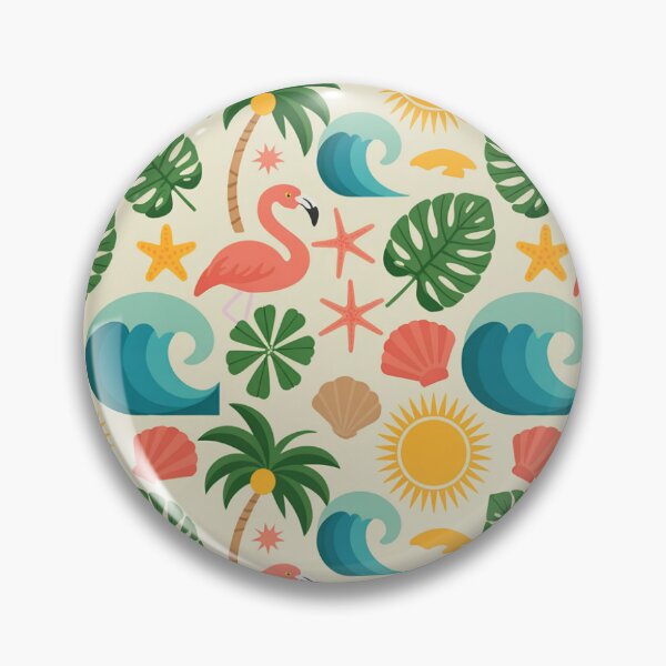 Item preview, Vibrant Tropical Pattern | Flamingo Palm Tree Seamless Repeat designed and sold by Midnight Veil Designs.