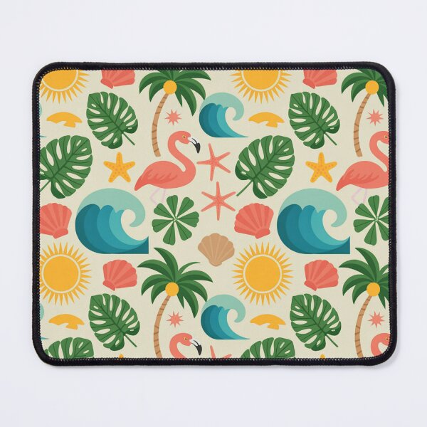 Item preview, Vibrant Tropical Pattern | Flamingo Palm Tree Seamless Repeat designed and sold by Midnight Veil Designs.