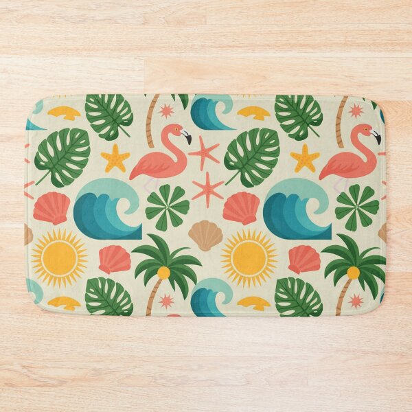 Item preview, Vibrant Tropical Pattern | Flamingo Palm Tree Seamless Repeat designed and sold by Midnight Veil Designs.