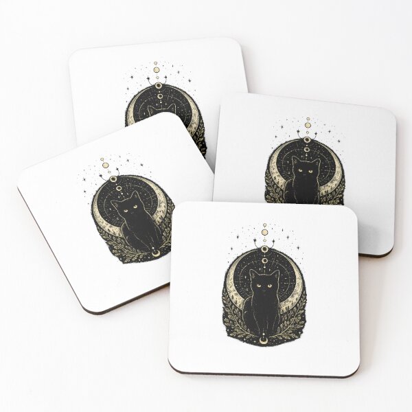 Item preview, Mystic Black Cat Moon Phases | Celestial Witch Aesthetic designed and sold by Mystic & Celestial Art.