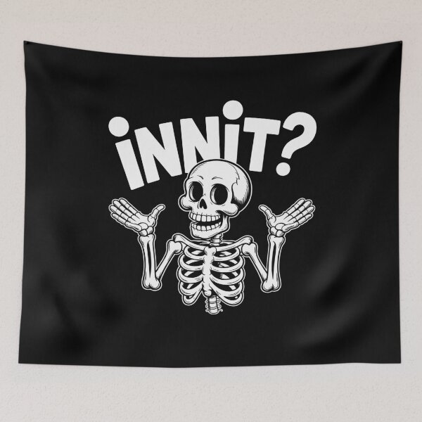 Item preview, Innit Funny British Slang Skeleton Sarcastic Gift designed and sold by Say It With Ink.