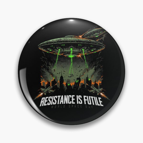 Item preview, Resistance Is Futile World Space Day Alien Invasion UFO Attack T-Shirt v1 designed and sold by DarylWelsh2024.
