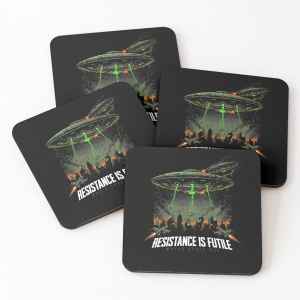Item preview, Resistance Is Futile World Space Day Alien Invasion UFO Attack T-Shirt v1 designed and sold by DarylWelsh2024.
