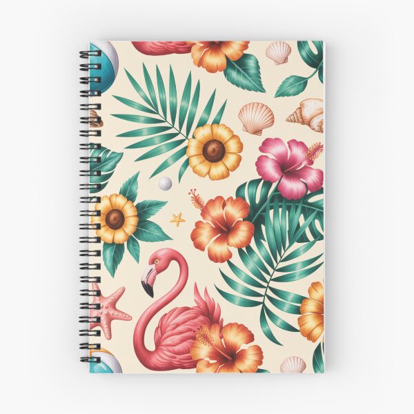 Item preview, Vibrant Tropical Pattern | Flamingo Hibiscus Beach Seamless Repeat designed and sold by Midnight Veil Designs.