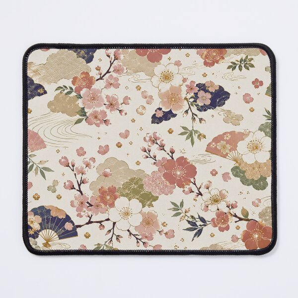 Item preview, Japanese Sakura & Folding Fan Seamless Pattern – Soft Pastel Floral Vintage Design designed and sold by Siti Hoiriyah.
