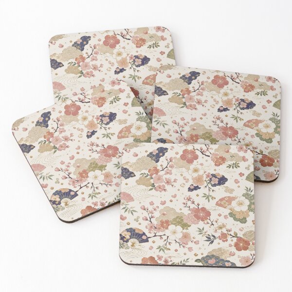 Item preview, Japanese Sakura & Folding Fan Seamless Pattern – Soft Pastel Floral Vintage Design designed and sold by Siti Hoiriyah.