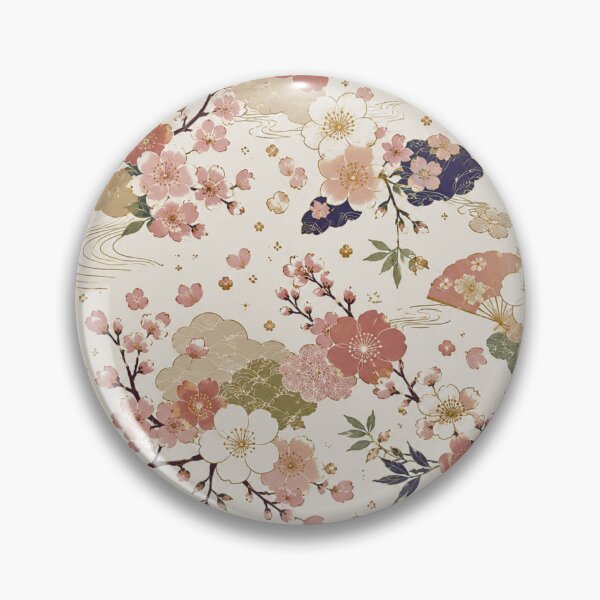 Item preview, Japanese Sakura & Folding Fan Seamless Pattern – Soft Pastel Floral Vintage Design designed and sold by Siti Hoiriyah.