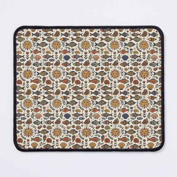 Item preview, Colorful Folk Art Sea Creatures Seamless Background designed and sold by SplashTastic.