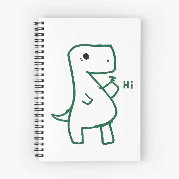 Item preview, Cute Green Dinosaur Hi Minimalist Line Art Doodle designed and sold by Stick It Wear It.