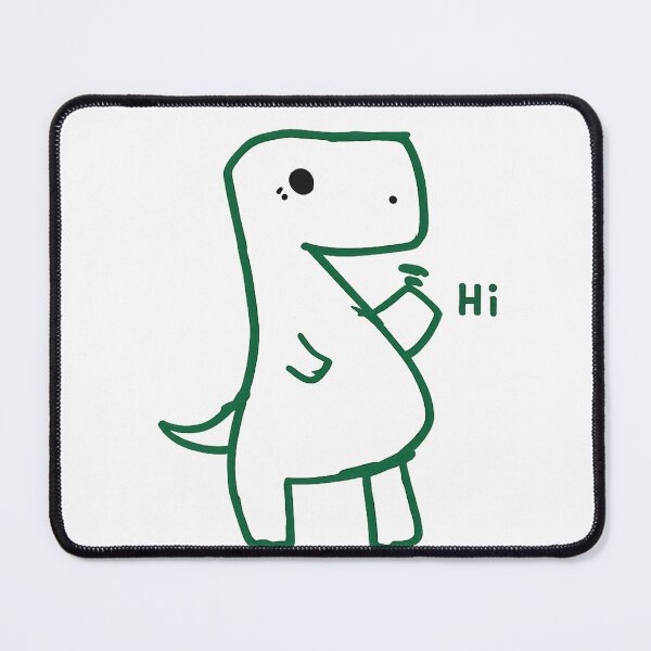 Item preview, Cute Green Dinosaur Hi Minimalist Line Art Doodle designed and sold by Stick It Wear It.