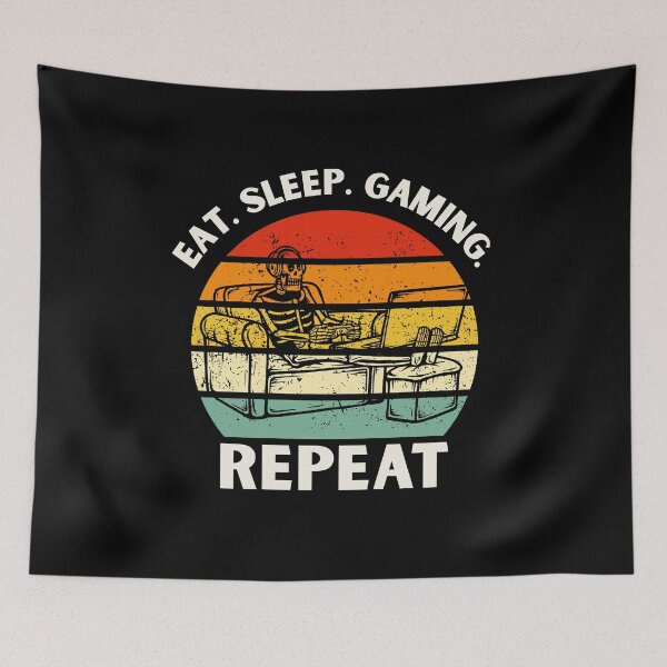 Item preview, Eat. Sleep. Gaming. Repeat Skeleton Design designed and sold by OldSkullDesigns.