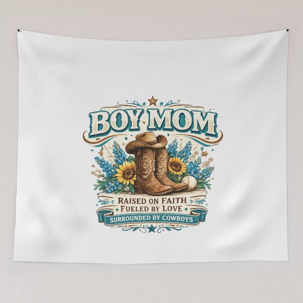 Item preview, Boy Mom : Raised on Faith Fueled by Love Surrounded by Cowboys Western Country Design designed and sold by Divine Boutique.