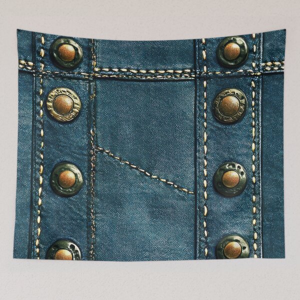 Item preview, Piece Of Torn Denim With Tack Buttons Photo designed and sold by DEC02.