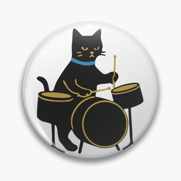 Item preview, Cool Jazz Neko Drummer Black Cat designed and sold by リクイペル.