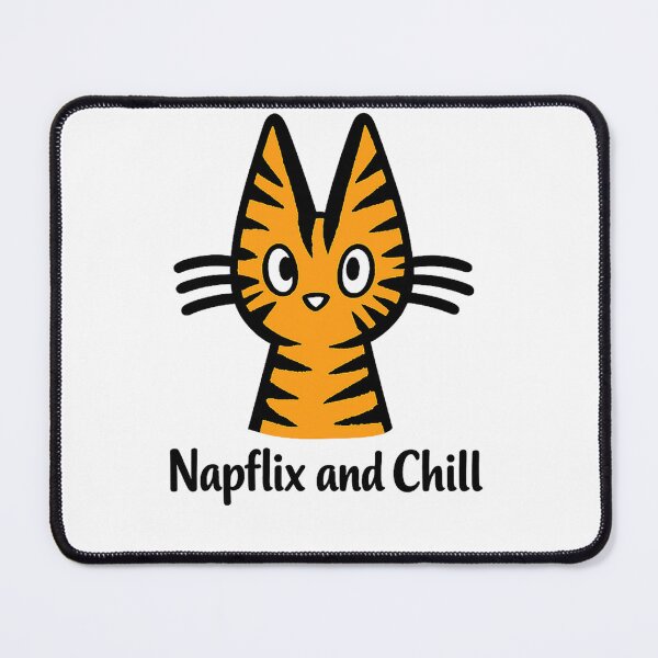 Item preview, Funny Orange Cat Napflix and Chill Relatable Doodle designed and sold by Stick It Wear It.