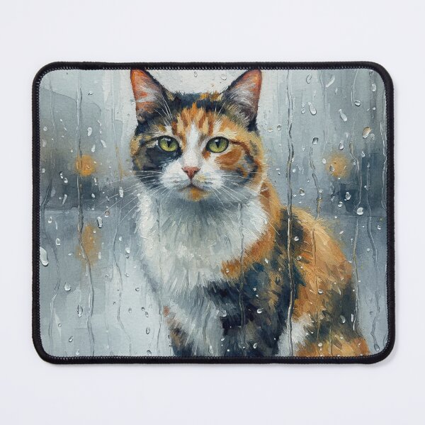 Item preview, Calico Cat Rainy Window Watercolor Painting Art designed and sold by Francis & May.
