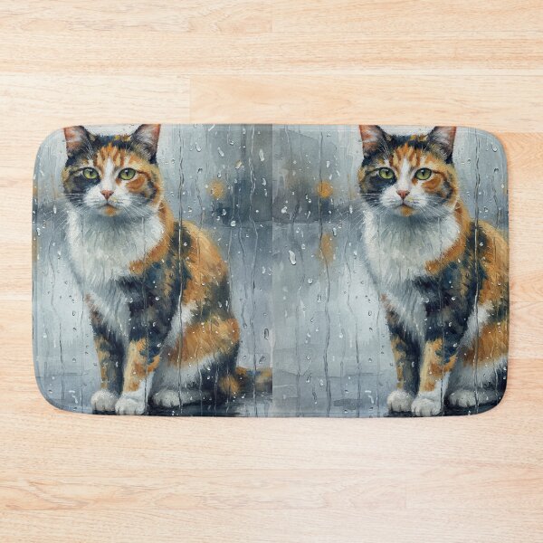 Item preview, Calico Cat Rainy Window Watercolor Painting Art designed and sold by Francis & May.