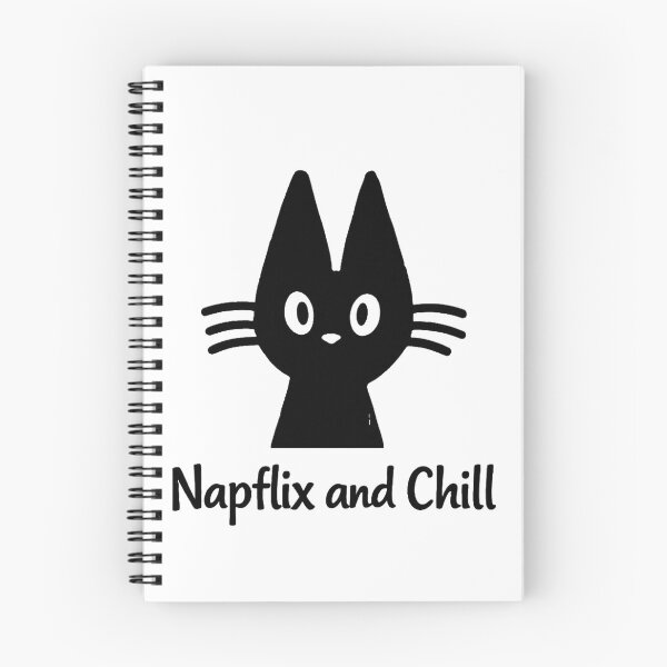 Item preview, Funny Black Cat Napflix and Chill Lazy Doodle designed and sold by Stick It Wear It.