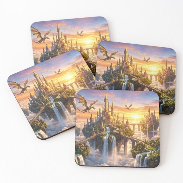 Item preview, Fantasy Floating Kingdom with Dragons designed and sold by FashioonTrends.