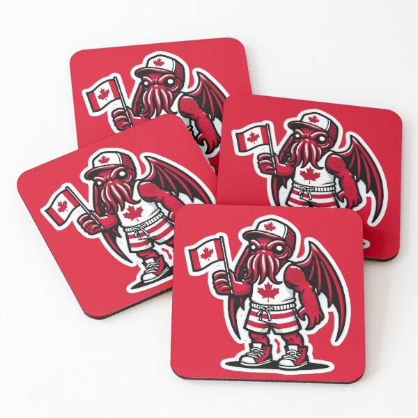 Item preview, Cute Cthulhu Canada Day Maple Leaf Sticker Design designed and sold by PinUpPizzazz.