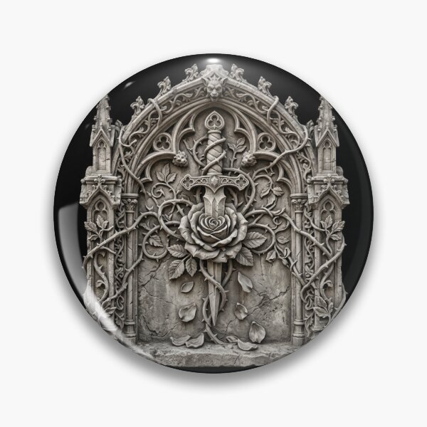 Item preview, Dagger and Rose in Cracked Stone — Gothic Sculpture designed and sold by David Mateo ArtWorks.