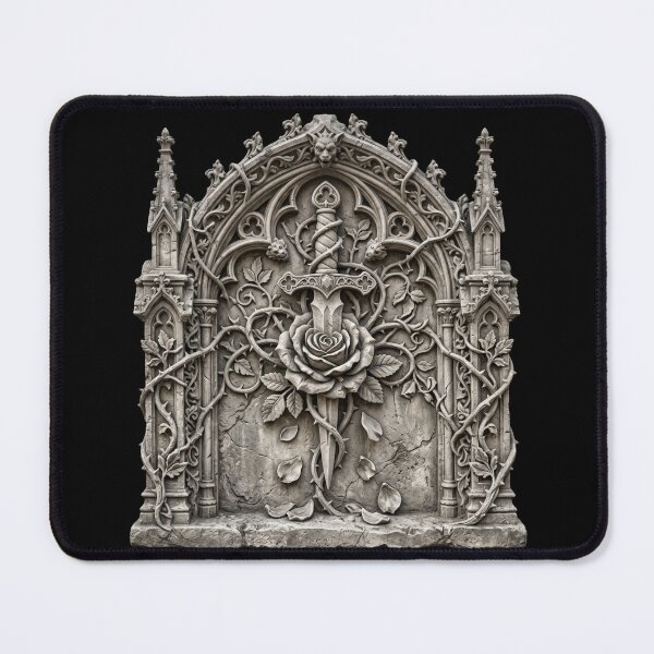 Item preview, Dagger and Rose in Cracked Stone — Gothic Sculpture designed and sold by David Mateo ArtWorks.