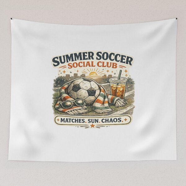 Item preview, Summer Soccer Social Club Matches Sun Chaos Shirt designed and sold by Concrete Coffee Studio.
