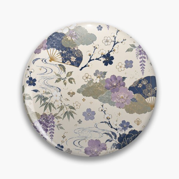 Item preview, Elegant Japanese Wisteria & Fan Seamless Pattern – Blue Floral Traditional Design designed and sold by Siti Hoiriyah.