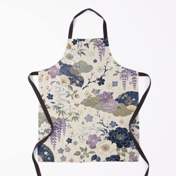 Item preview, Elegant Japanese Wisteria & Fan Seamless Pattern – Blue Floral Traditional Design designed and sold by Siti Hoiriyah.