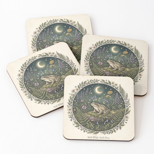 Item preview, Still Wild Still Free Frog Shirt | Vintage Botanical Moonlit Frog Nature Graphic designed and sold by DmaarGroup.