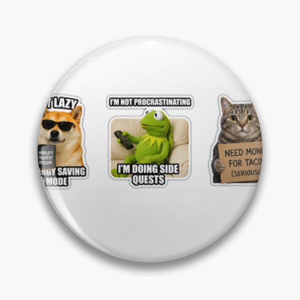 Item preview, Funny Lazy Cat & Dog Meme Sticker Pack – Cute Sarcastic Animal Humor Stickers | “Not Lazy”, “Side Quests”, Taco Cat Viral Stickers designed and sold by StickerBloomCo.