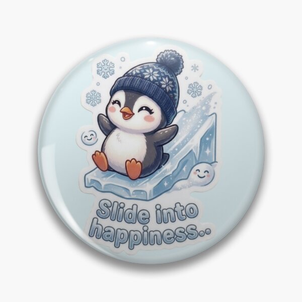 Item preview, Slide Into Happiness Cute Penguin Winter Sticker designed and sold by Snikdha.
