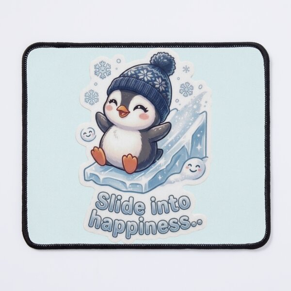 Item preview, Slide Into Happiness Cute Penguin Winter Sticker designed and sold by Snikdha.
