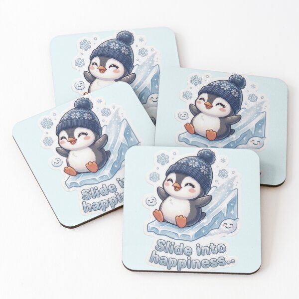 Item preview, Slide Into Happiness Cute Penguin Winter Sticker designed and sold by Snikdha.