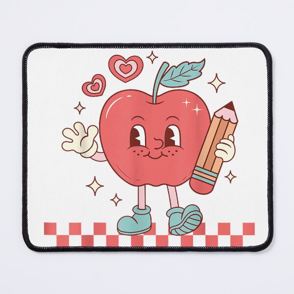 Item preview, Cute Retro Checkered Apple with Face Teacher Pencil Trendy T-Shirt designed and sold by SavsMerch.