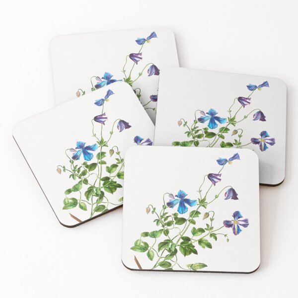 Item preview, Clematis Flowers Botanical Illustration designed and sold by TheRetroArtRoom.