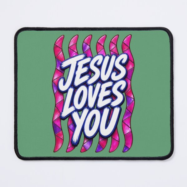 Item preview, Jesus Loves You Stained Glass Christian Faith Gift designed and sold by Syrupulse.