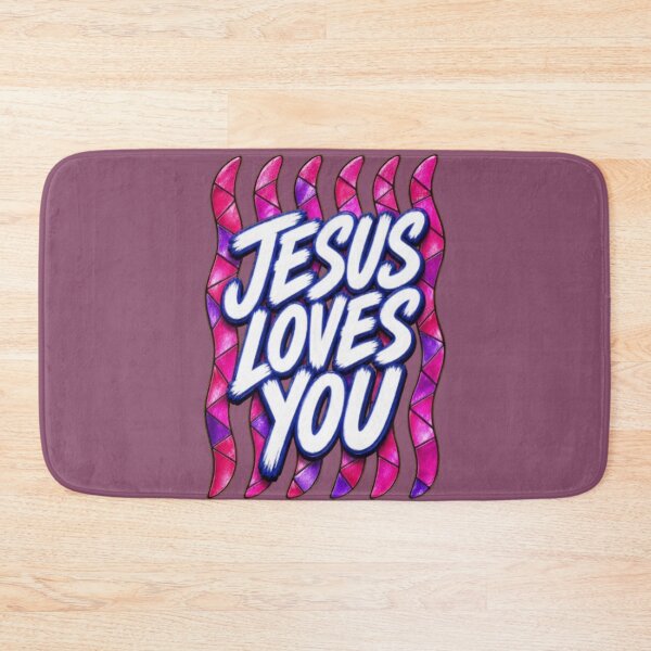 Item preview, Jesus Loves You Stained Glass Christian Faith Gift designed and sold by Syrupulse.