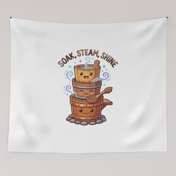 Item preview, Remojo Vapor Brillo Sauna Bienestar Kawaii Vintage Off designed and sold by VintryOff.
