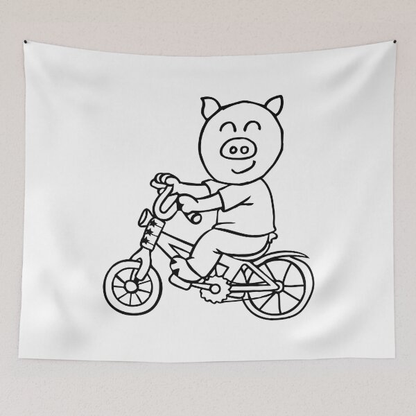 Item preview, Pig is riding a bicycle designed and sold by tarek25.