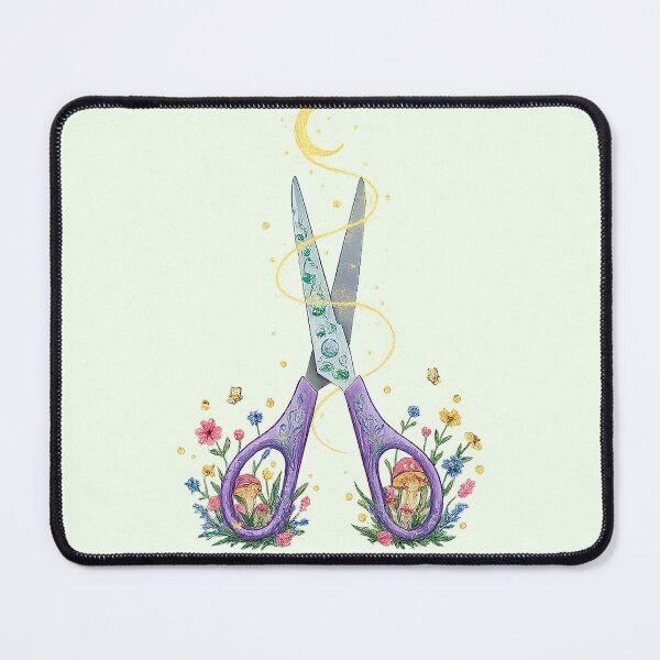 Item preview, Enchanted Botanical Scissors & Golden Thread Fantasy Art designed and sold by Masora.studio.